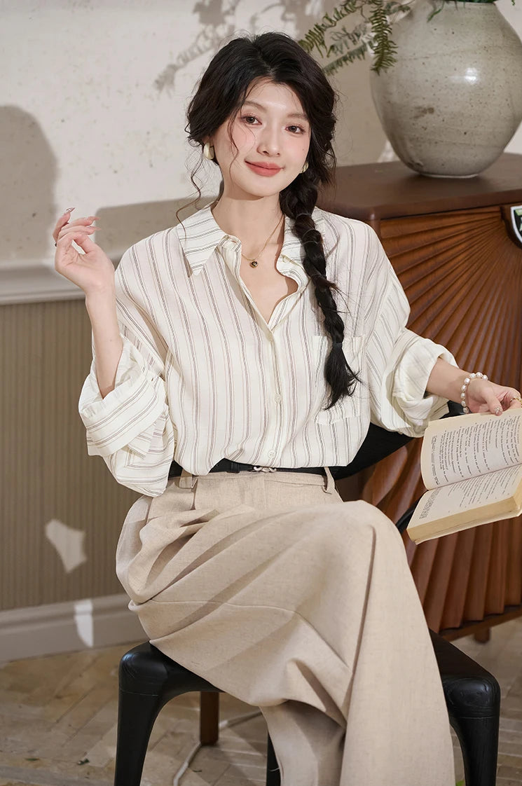 Women's Striped Long Sleeve Shirt