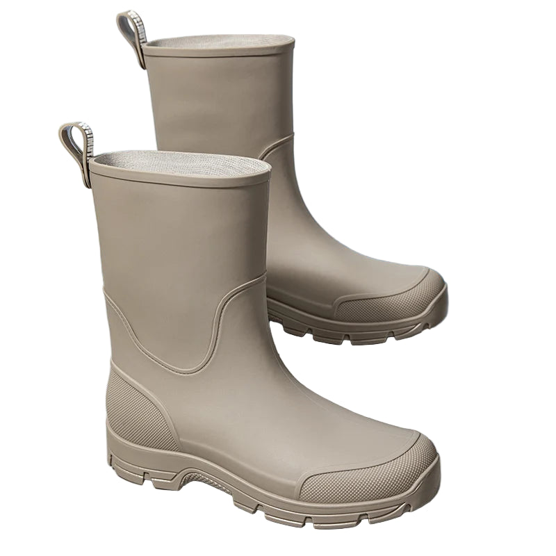 Women’s Mid-Calf Boots with Pull Tab and Treaded Sole